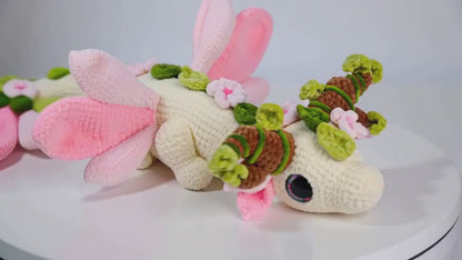 Cherry Blossom Dragon Crochet Pattern PDF – Floral Amigurumi